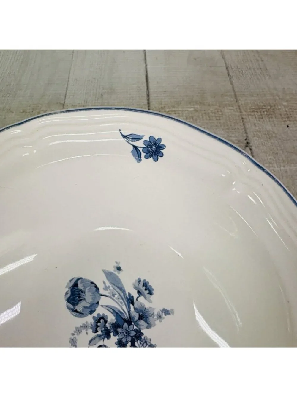 Brick Oven JARDIN BLEU White Blue Flower Stoneware  7 1/8
